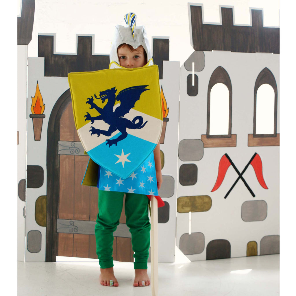 child wearing knight costume blue lovelane designs