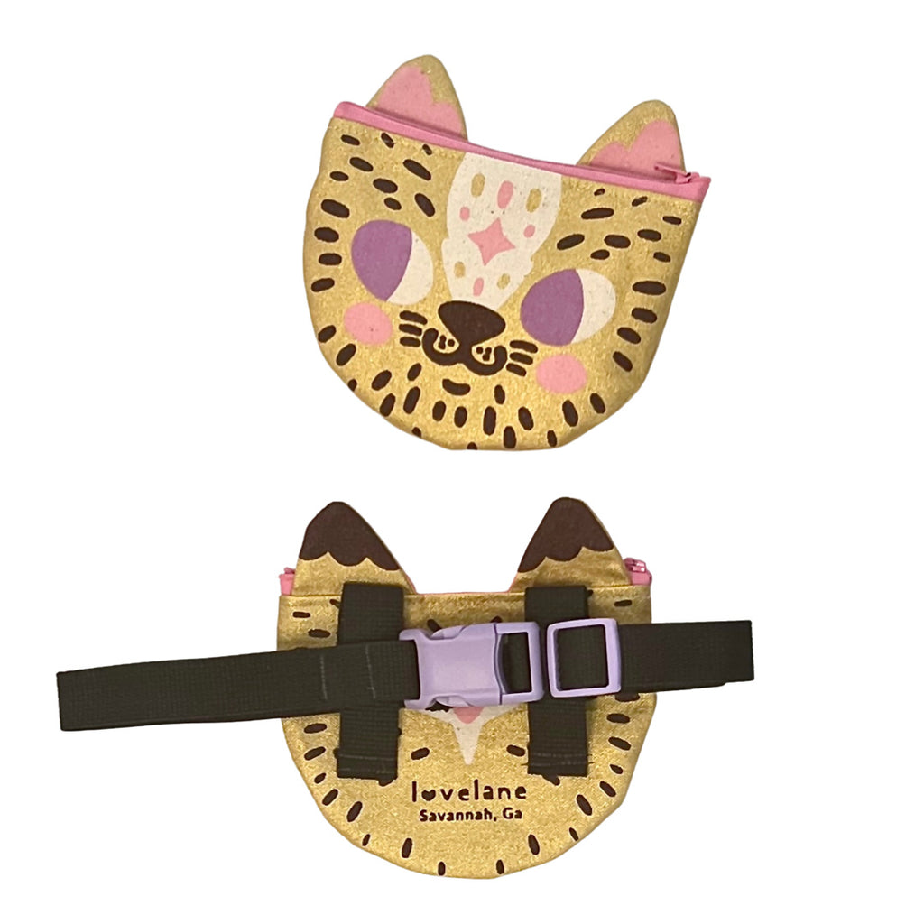 Gold Kitty Belt Bag, Novelty Fanny Pack for Kids