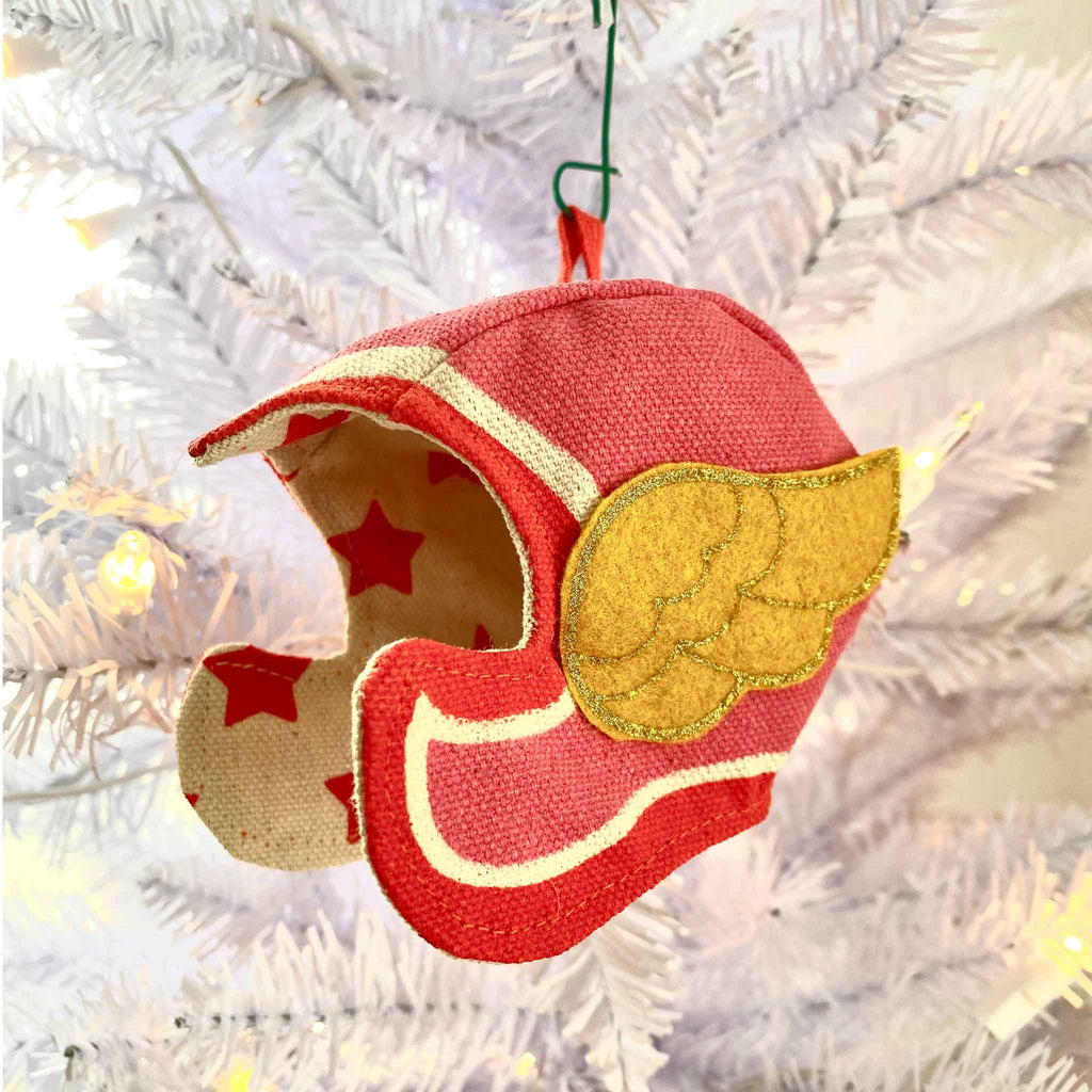Pink Superhero Hat Ornament