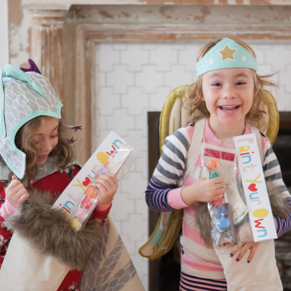 Paint your own Cuffs costume kit, with gold star and adjustible velcro, with paint and brush, for dress up, playwear by lovelane designs