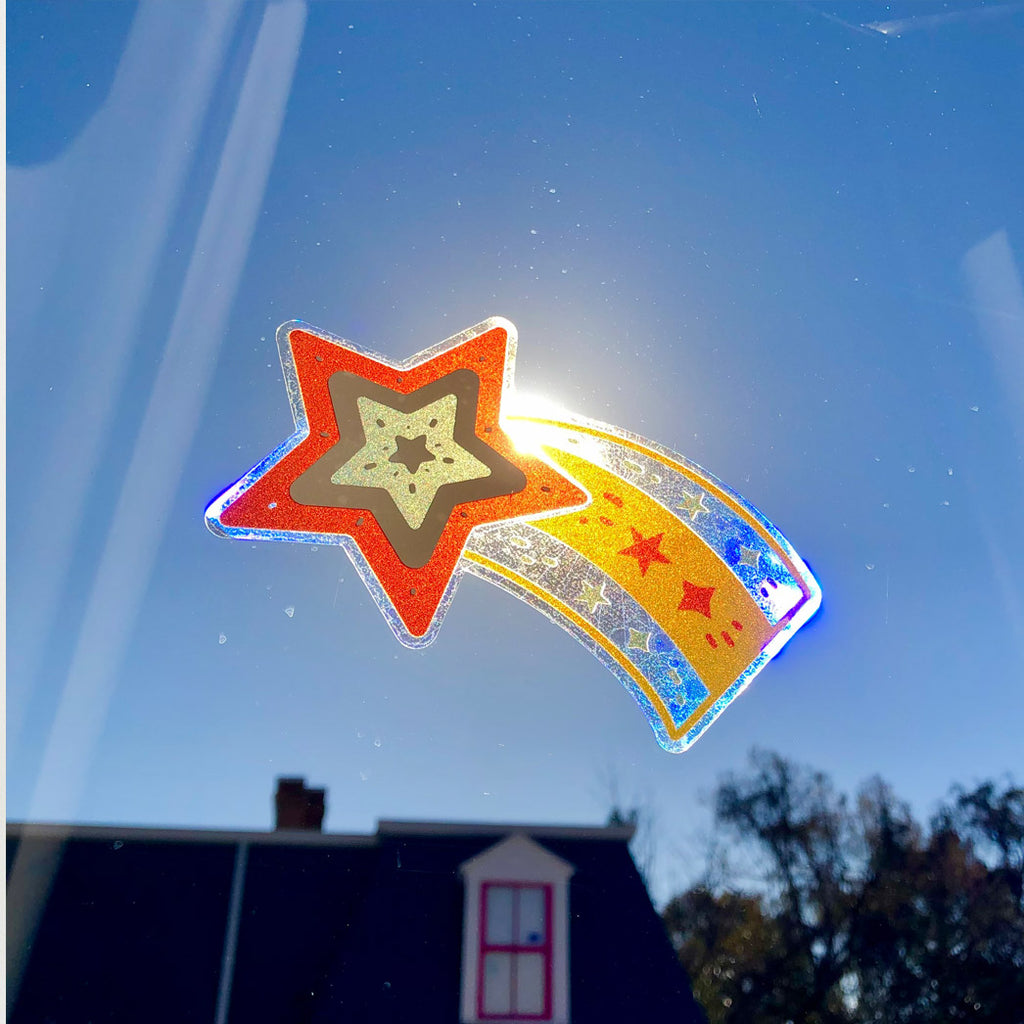 Rainbow Maker, Sun Catcher Window Sticker, SHOOTING STAR single sticker