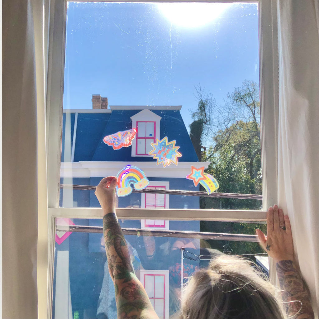 Rainbow Maker, Sun Catcher Window Sticker, SHOOTING STAR single sticker
