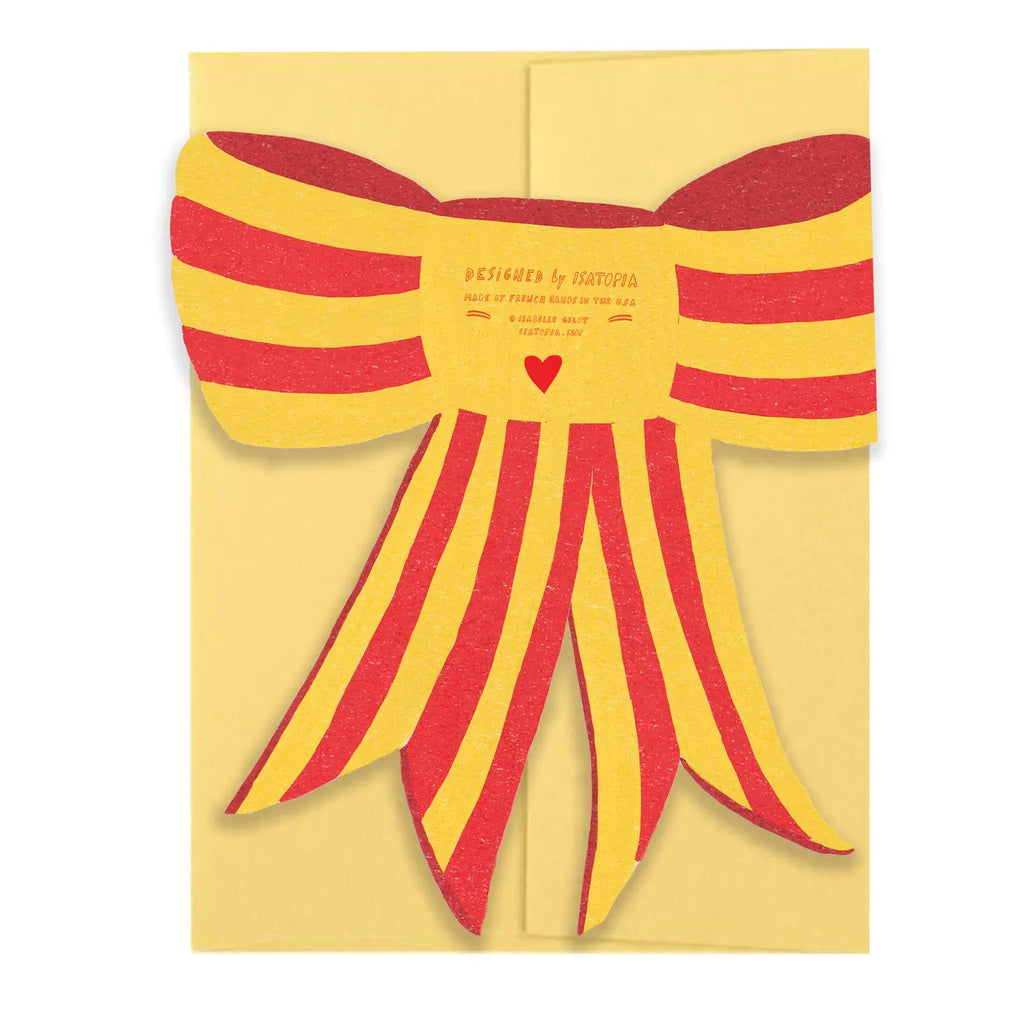 Stripy Bow - Die Cut Card  IS07