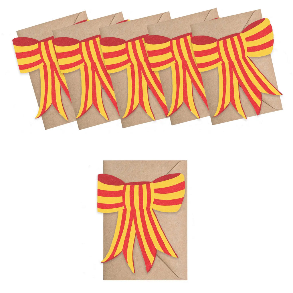 Stripy Bow Mini Cards - Box of 6   IS03