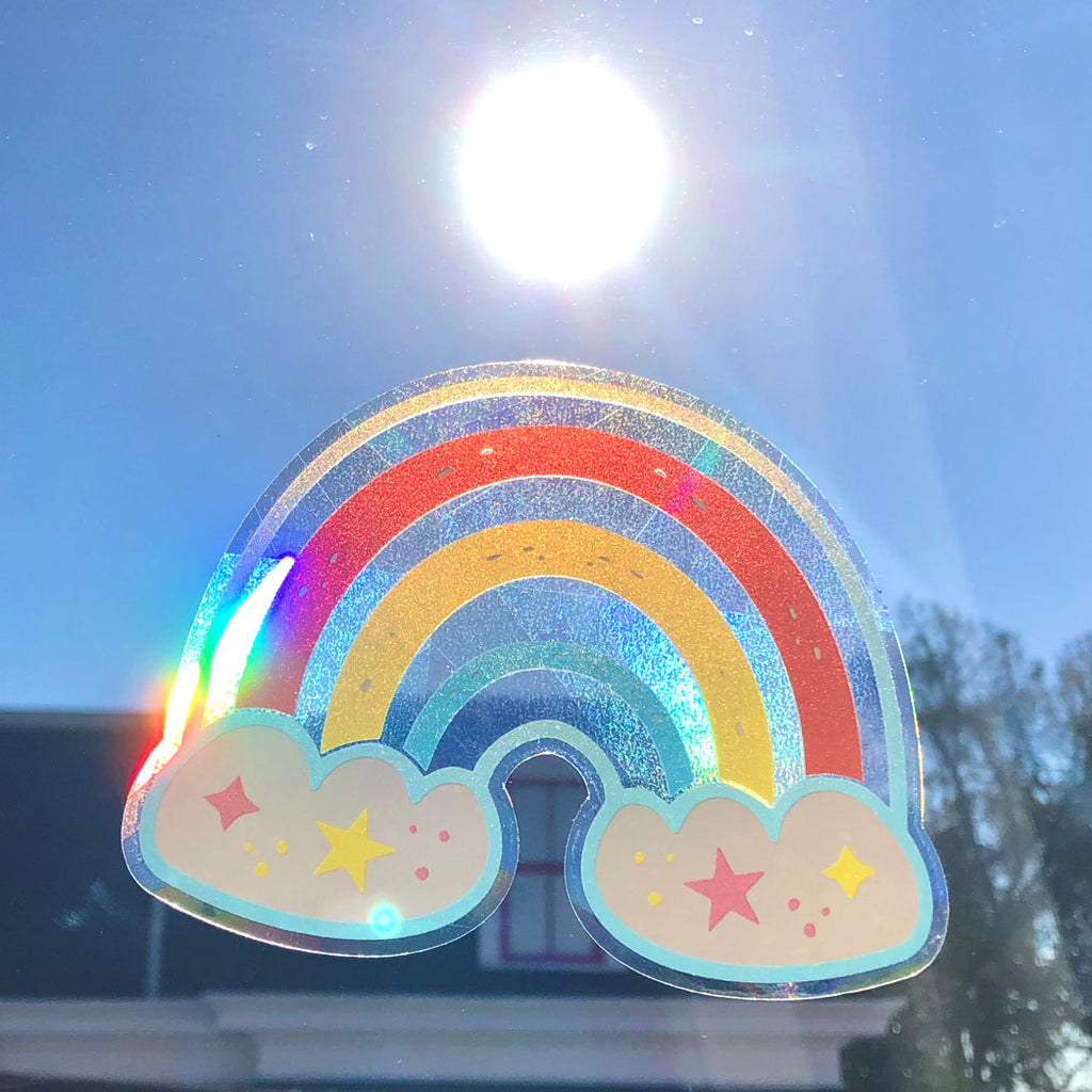 Small Rainbow/Herkimer Diamond Clouds Rainbow Maker Sticker – Shop